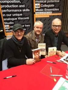 With Mick Woody Woodmansey and Tony Visconti