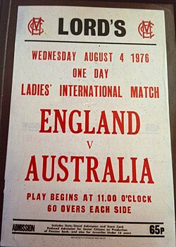 Ladies' Cricket at Lords 1976