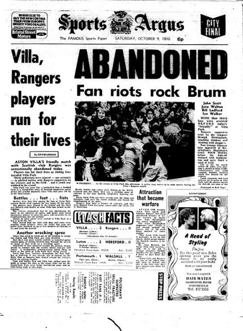 Aston Villa v. Rangers 1976